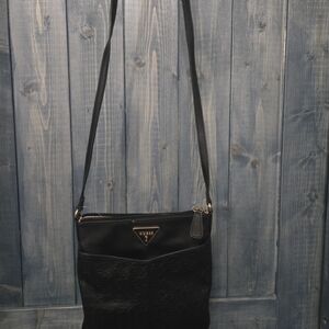 Guess Black Embossed Crossbody Bag